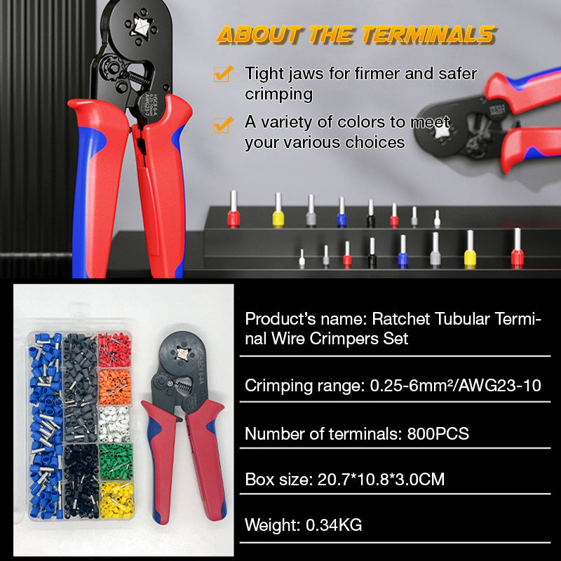 Lenovogo - Ratchet Tubular Terminal Wire Crimpers Set