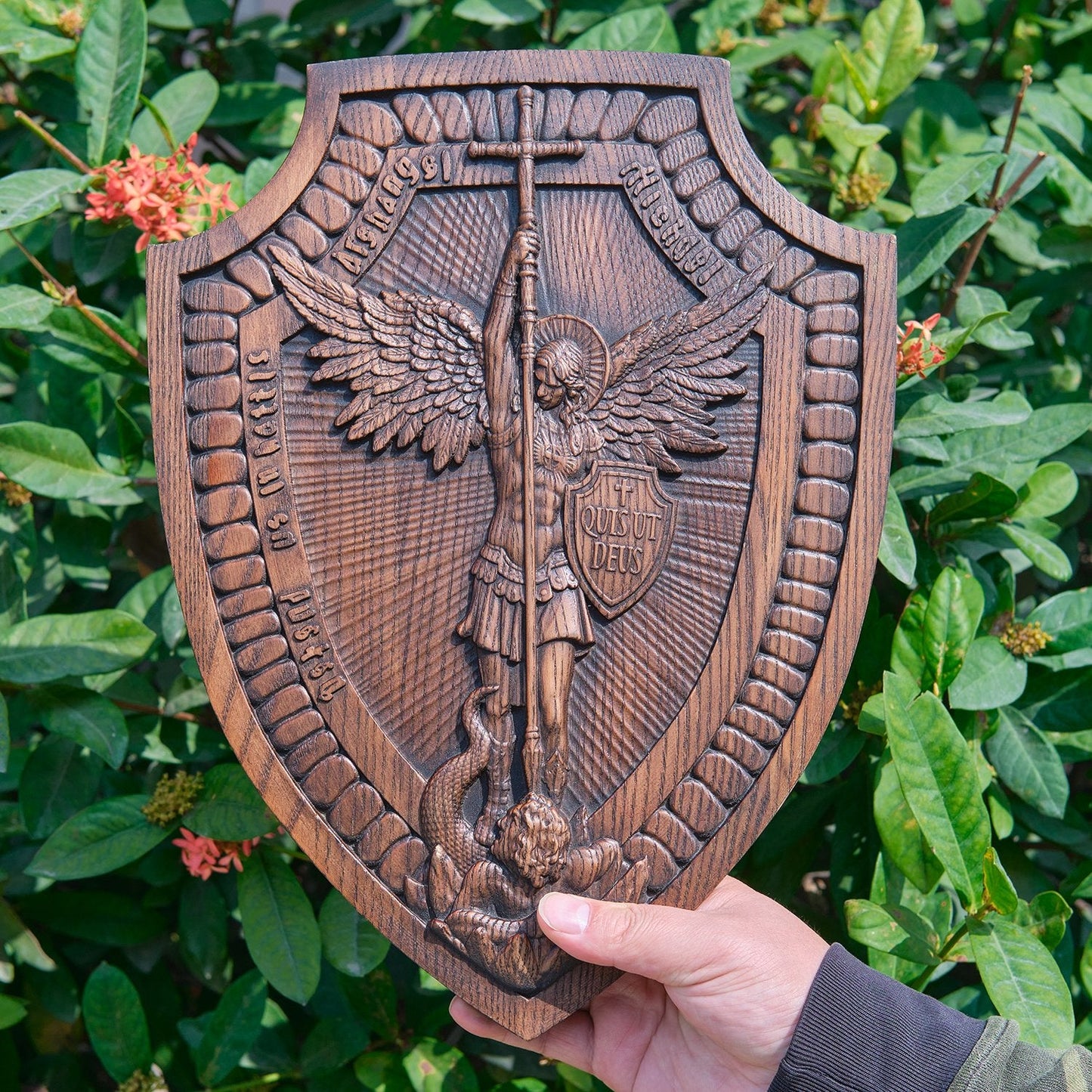 ✨Limited time sale🎁Shield Archangel Michael solid wood carving gift