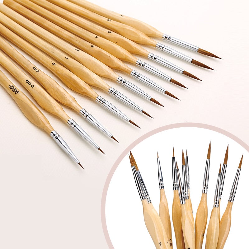 Lenovogo - 11 Pcs Miniature Detail Paint Brush Set