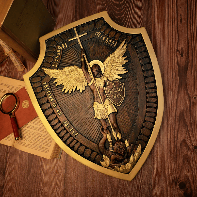 ✨Limited time sale🎁Shield Archangel Michael solid wood carving gift