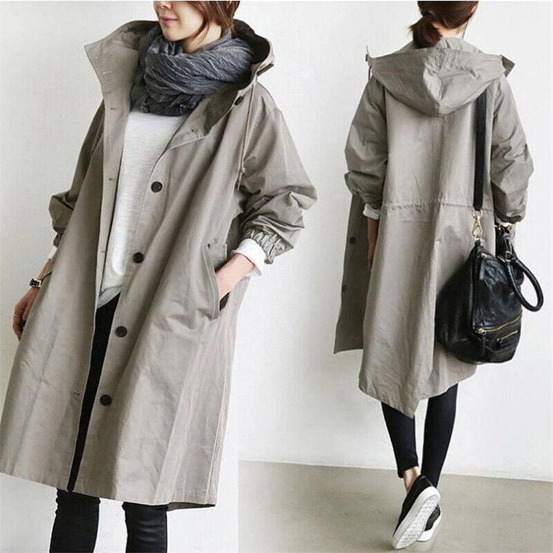 🔥Water Resistant Oversized Hooded Windbreaker Rain Jacket