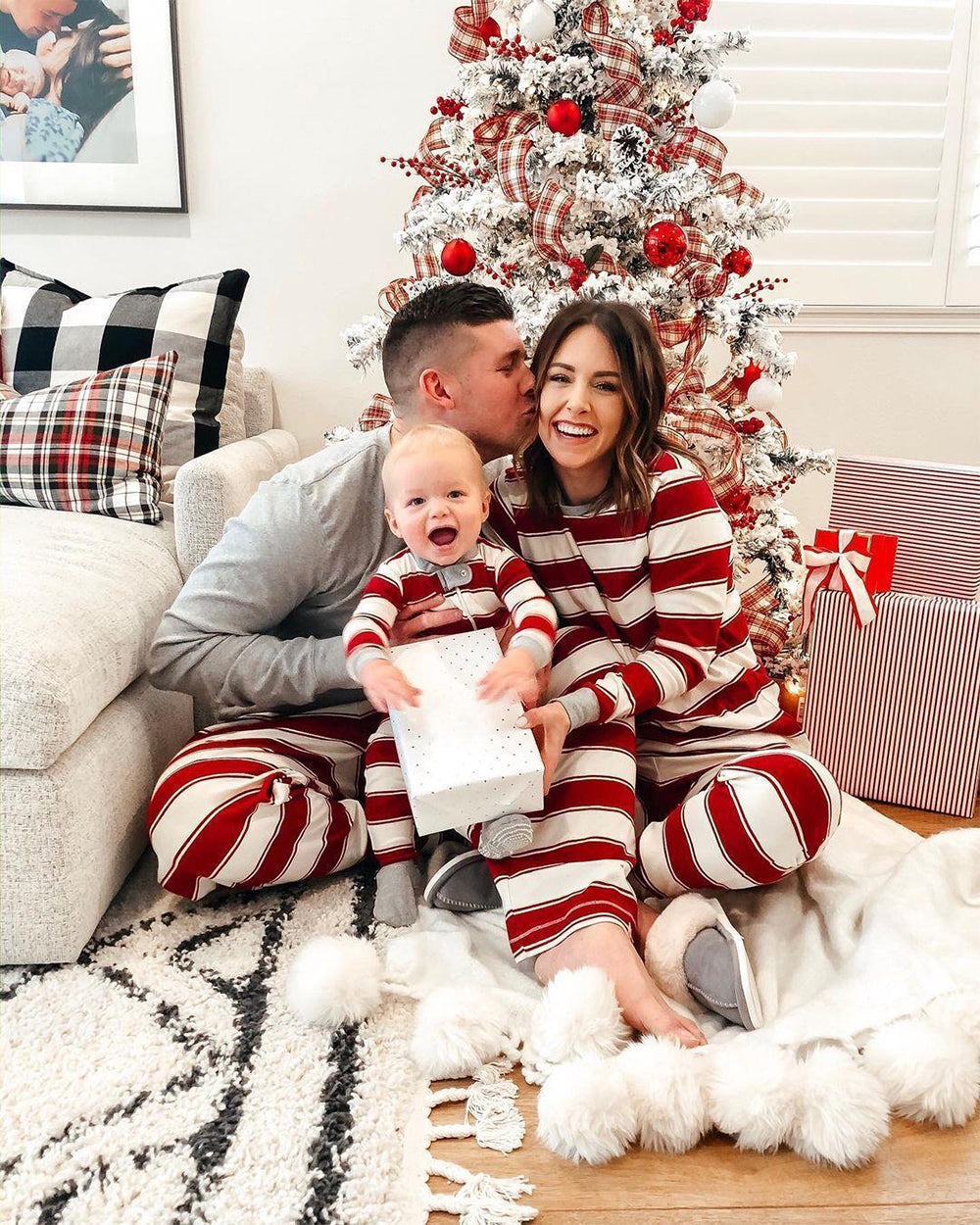 🎄  Christmas Red Striped Family Pajamas