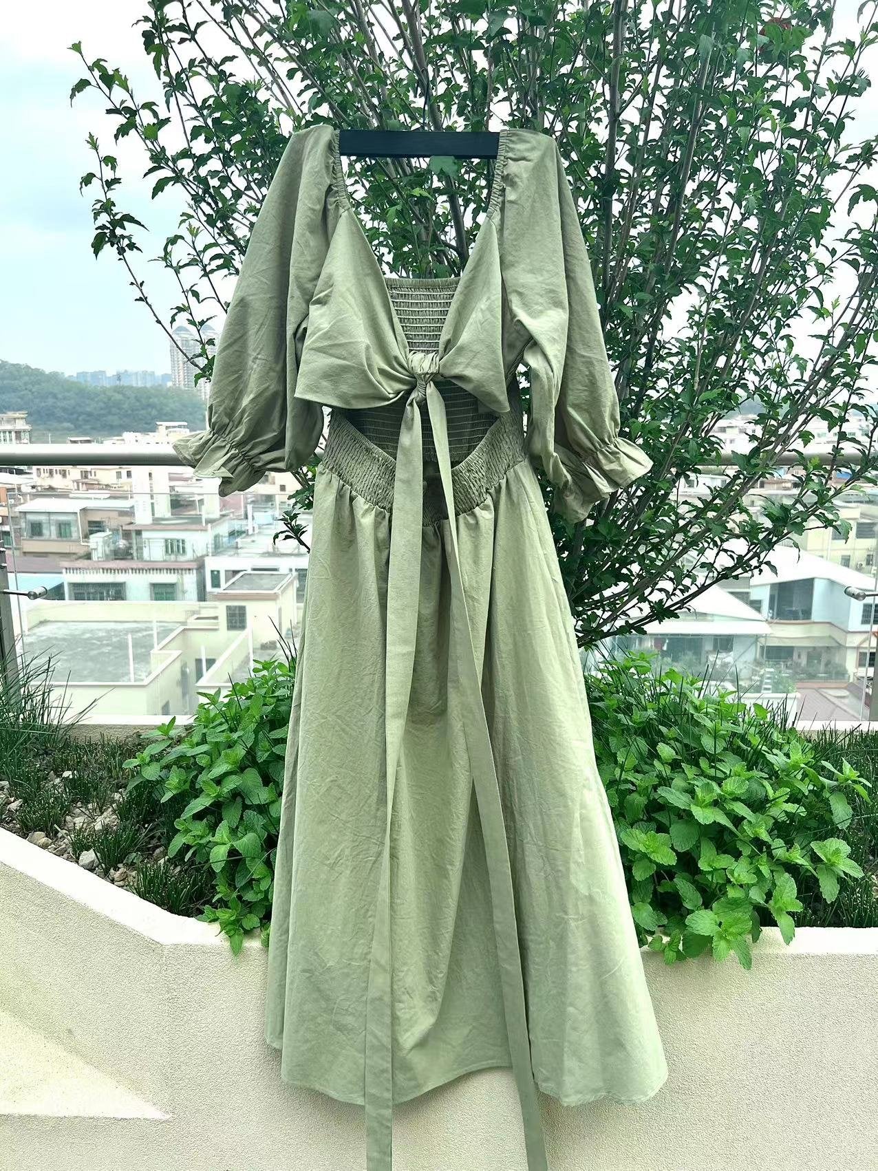 🌈French Ruffled Lantern Sleeves Multi-wear Dress