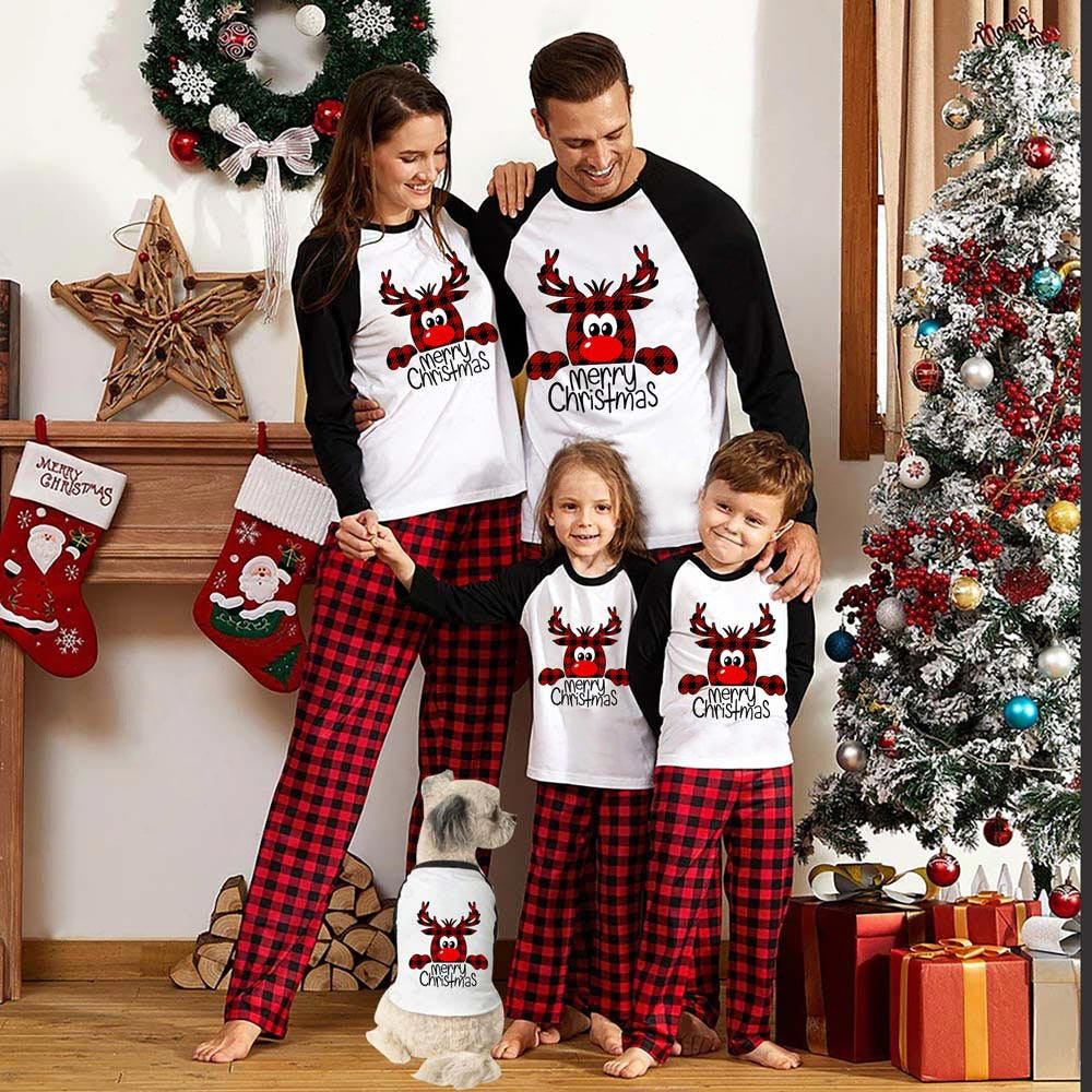 🎄Reindeer Red Plaid Christmas Family Pajamas