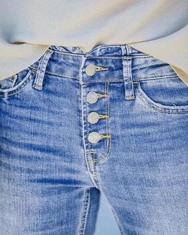 90s Vintage Button Fly High Waist Flare Leg Jeans – lenovogo