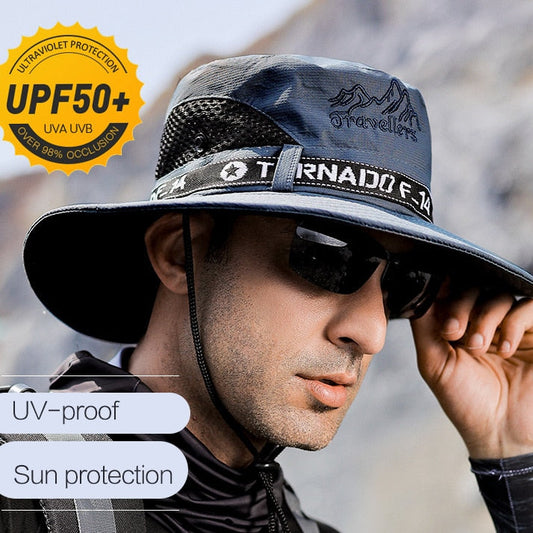 Men’s Sun Protection Wide Brim Bucket Hat, UPF 50+ Level