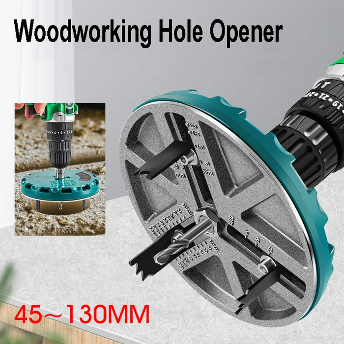 💥 Adjustable Hole Saw Diameter 45mm-130mm Woodworking Cutting Tools Hole Opener