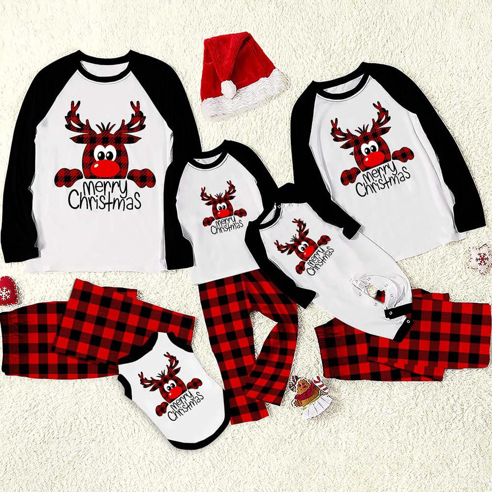 🎄Reindeer Red Plaid Christmas Family Pajamas