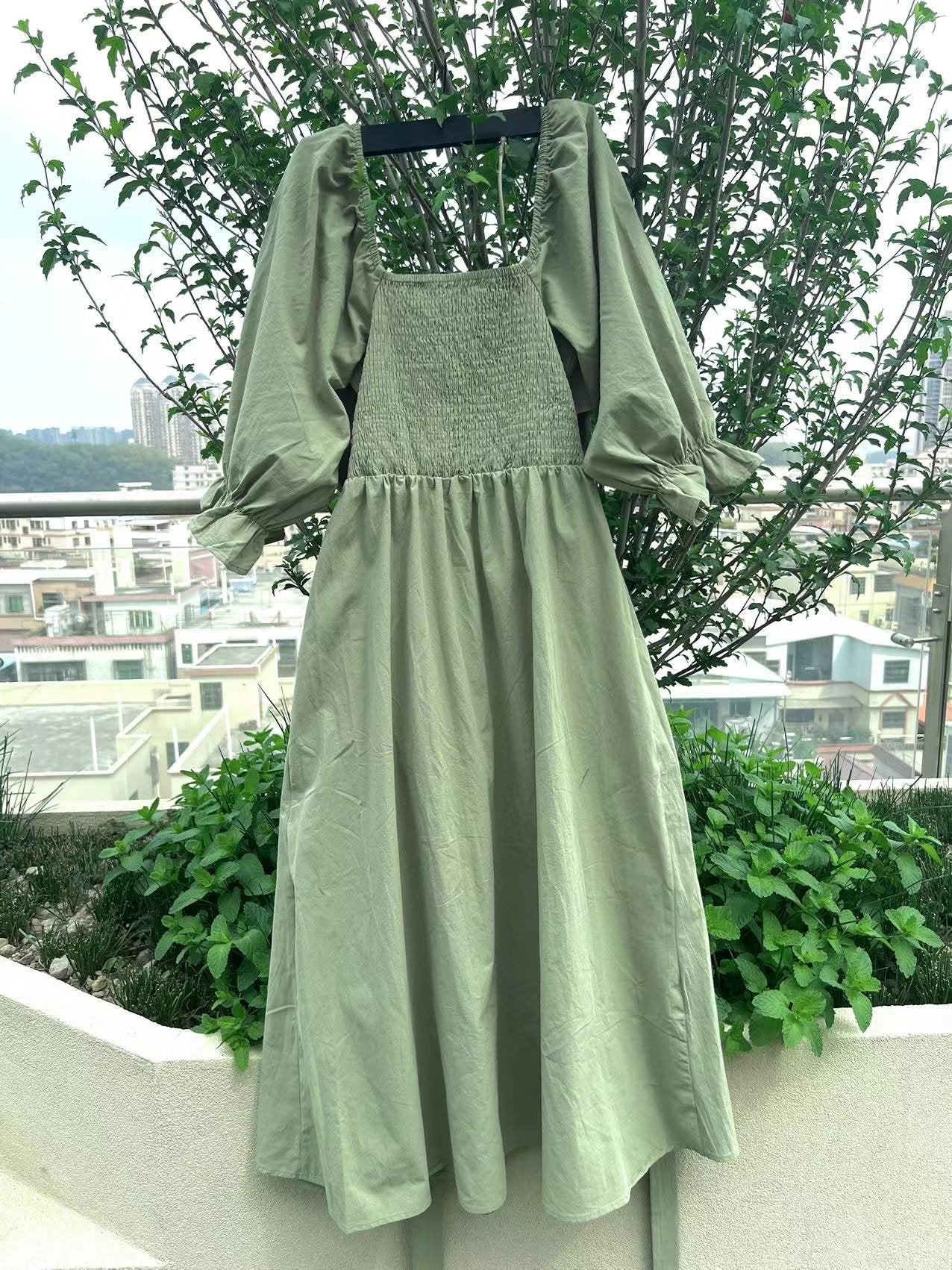 🌈French Ruffled Lantern Sleeves Multi-wear Dress