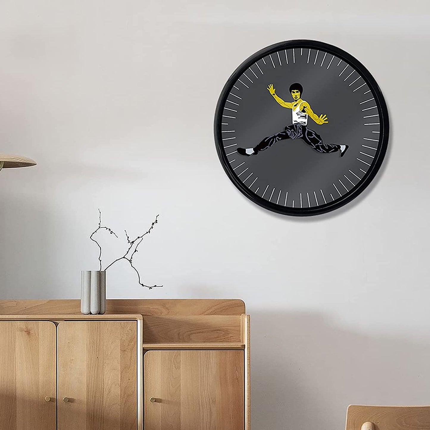 Kung Fu Wall Clock Bruce Lee Home Decoration Personality Creative Round Clock